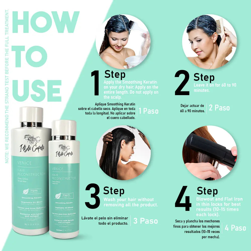 I Belli Capelli Venice Intensive Hair Reconstructor, Organic Keratin Smoothing Serum with Argan Oil, Gentle Nourishing Haircare for Frizz Control, 500Ml/16.9 Fl.Oz, Intensive Haircare